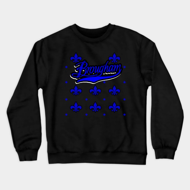 Caprice Brougham Pattern Blue Crewneck Sweatshirt by Black Ice Design